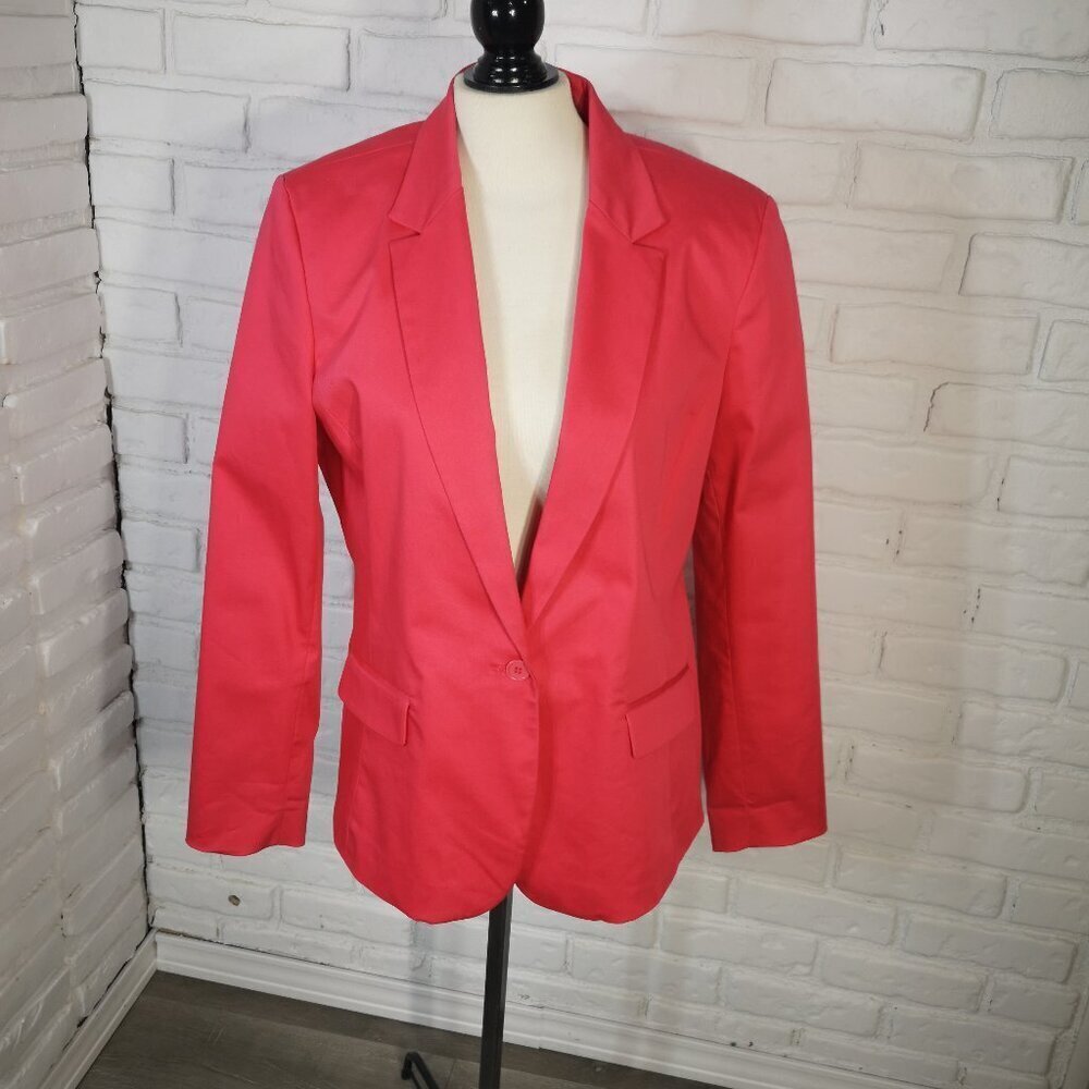 Liz Claiborne Ladies Size 16 Salmon 1 Button Closure Lined Blazer